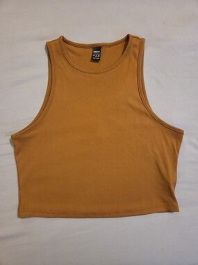 SHEIN Women's Ribbed Cropped Tank Top In Brown